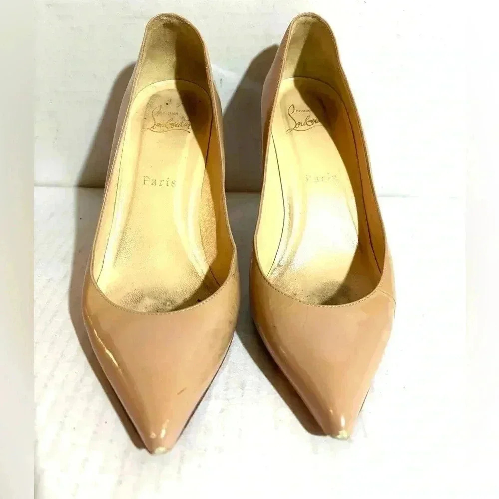 Christian Lounoitin nude size 38 pigalle follies pointed toe pump the shoe